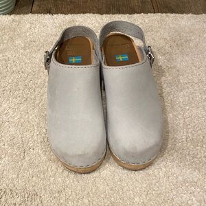 Pale blue MIA clogs